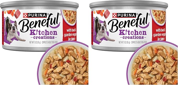 Beneful Purina Kitchen Creations with Beef and Garden Veggies in Sauce Wet Dog Food - 3 oz. Cans,(Pack of 24)