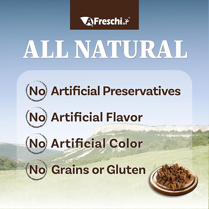 A Freschi srl Air-Dried Puppy & Adult Dog Food - Real Chicken Recipe | Grain-Free | High-Protein for Toy, Small & Large Breeds | Ideal for Picky Eaters, 1 lb Starter Bag