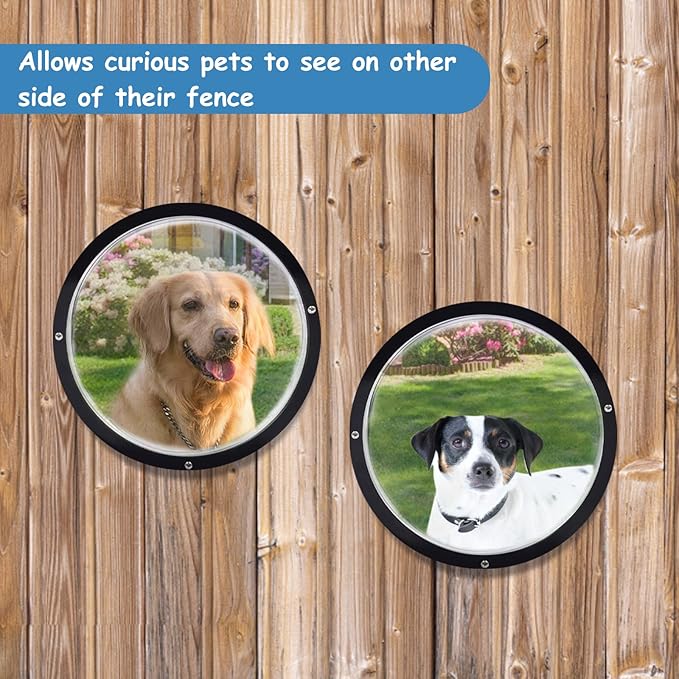 HiCaptain 2 Pack Dog Fence Window with Cleaning Cloth, Clear Acrylic Pet Dome Window, Pet Peek Window for Dog Fence to Relieves Stress, Reduced Barking, Easy Installation -12.5"(2 Pack)