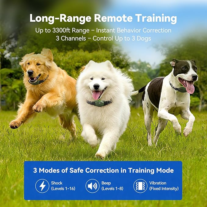 Wireless Dog Fence - Portable Electric Fence, Dog Shock Collar, Perimeter Containment System with Adjustable Radius up to 656 ft in Open Areas, Waterproof Rechargeable (Olive Green - for 1 Dog)