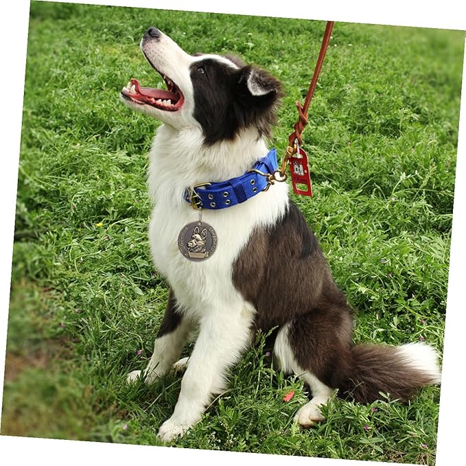BESTonZON 4pcs Vintage Alloy Dog Id Tags German Shepherd Collar Pendants Anti-Lost Identity Pet Name Tags for Dog Supplies