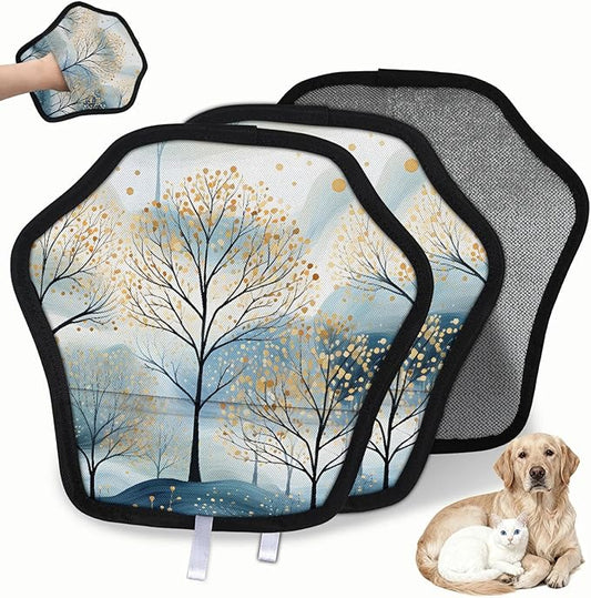 Rustic Forest Electrostatic Pet Hair Removal Glove for Cats & Dogs - Reusable Grooming Mitt for Couch, Carpet, Car Seat & Laundry - Large 9x9 Inch
