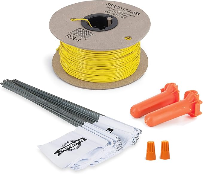 PetSafe Extra In-Ground Fence Boundary Wire & Training Flags - Easy-to-Install In-Ground Fence Replacement & Expansion - Includes Splice Kit, 500 ft Pre-Twisted Wire & 50 Visual Aid Training Flags