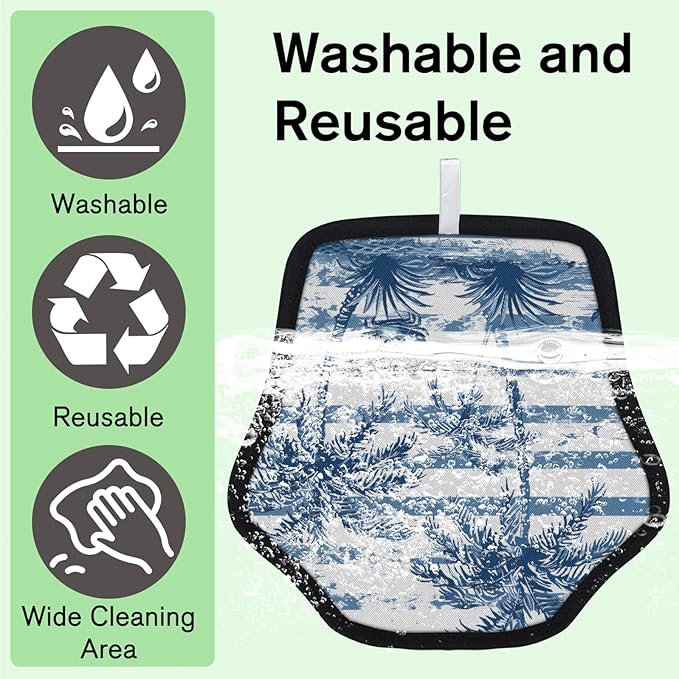 Reusable Pet Hair Removal Glove Palm Trees Crab Magic Brush for Cat & Dog Hair Remover for Car, Sofa, Bedding, Clothes - 9x9 Mitt Washable
