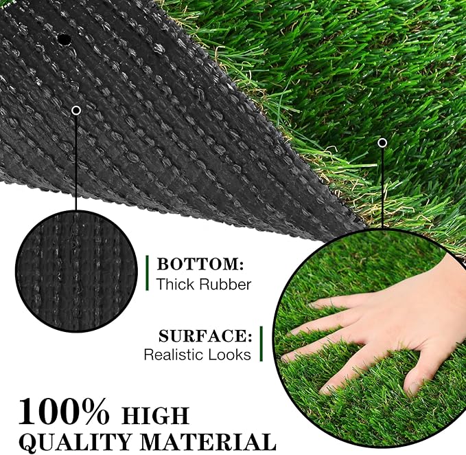 GLOBREEN Extra Large Artificial Grass Pee Pads for Dogs Potty Training, 4FT X 6FT Fake Turf Outdoor Rugs for Pets Patio Balcony, with Drainage Hole
