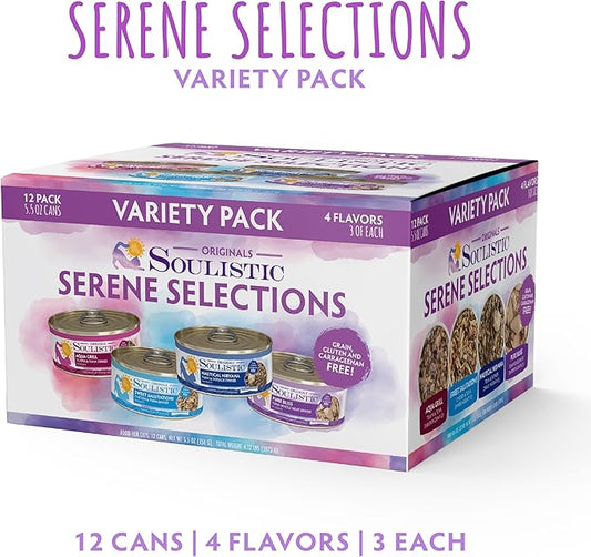 Soulistic Originals, Serene Selections Variety Pack, 5.5oz Can, Pack of 12