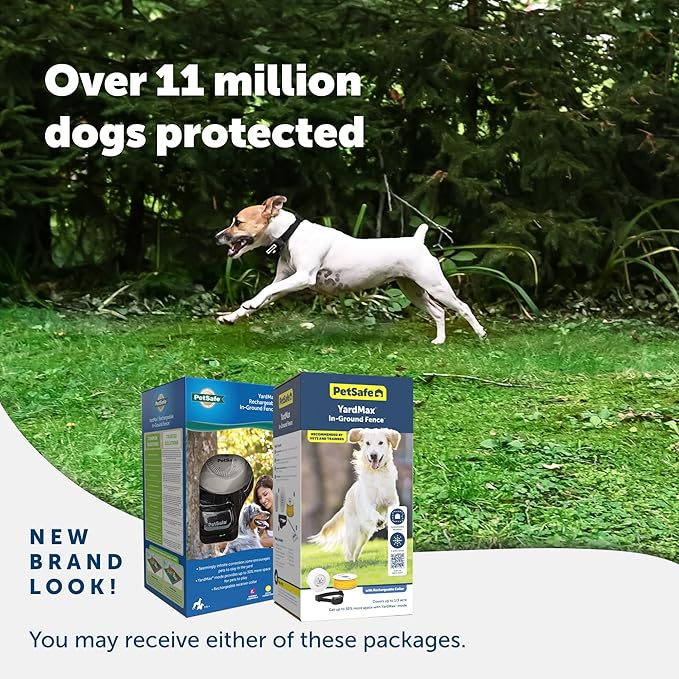 PetSafe YardMax Rechargeable In-Ground Dog Fence (500 Ft 1/3 Acre), Underground Dog Containment Kit, Covers Up to 10 Acres, Electric Pet Collar, from The Parent Company of Invisible Fence Brand
