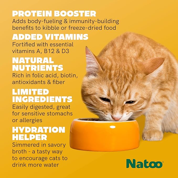 NATOO Cat Food Topper for Picky Eaters, Healthy Soft KittyTreat (Chicken & Brown Rice in Broth), Wet Cat Meal with Gravy, High Protein, Limited Ingredient Adult & Kitten Food, 2.4 oz (Case of 20)