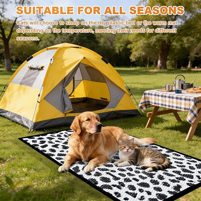 5x4 Feet Cat Bed Mats, Stain-Resistant, Washable and Easy to Clean, Reversible for Double-Sided Use, Convenient Design, Suitable for Both Outdoor and Indoor