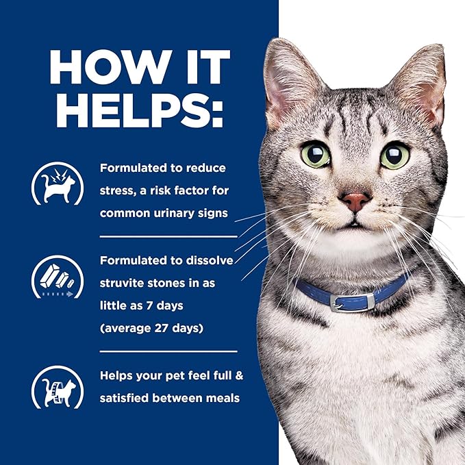 Hill's Prescription Diet c/d Multicare Stress + Metabolic, Urinary Stress + Weight Care Chicken Flavor Dry Cat Food, Veterinary Diet, 6.35 lb. Bag