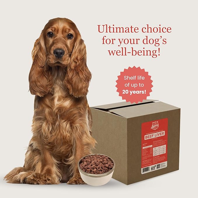 Freeze Dried Beef Liver Dog Treats Raw Single Ingredient | Premium High Protein, Natural and Healthy Nutritious Pet Dog Training Treat Made in The USA, 3 Lbs