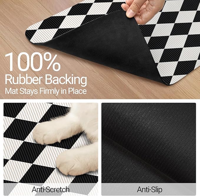 Dog Food Mat, Absorbent Waterproof Non-Slip Pet Cat Bowl Feeding Mat for Food & Water Pet Supplies 16 * 24"