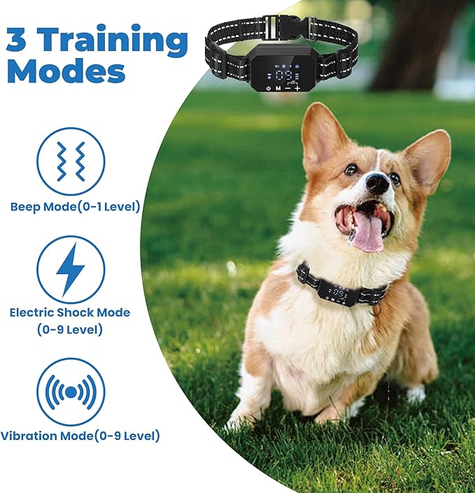 Wireless Dog Fence, GPS Dog Collar System with 3 Warning Modes, Outdoor Use Rechargeable Wireless Pet Fence, Range 98-3280 FT
