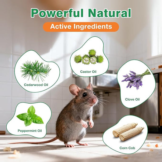 Mouse Rodent Repellent, 24 Pack Peppermint Oil to Repel Mice and Rats– Keeps Rodent Pests Away Effectively-Indoor/Outdoor Use, Safe for Homes & Pets Garden & Home