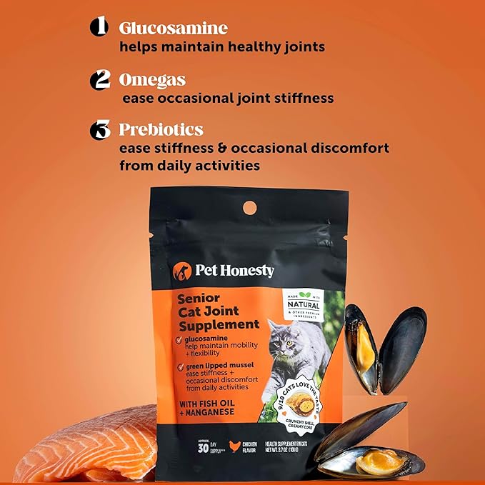 Cat Multivitamin + Cat Hip & Joint Daily Essentials Bundle - Crunchy & Creamy Chews for Immune Health, Joint Support, and Skin & Coat