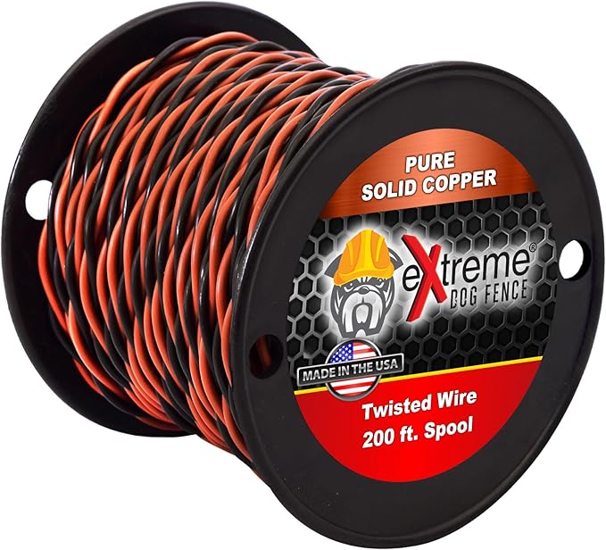 Extreme Dog Fence 16 Gauge Transmitter Wire - 200 Foot Spool of Pre-Twisted Cable - Compatible with All Wired Electric Dog Fence Systems