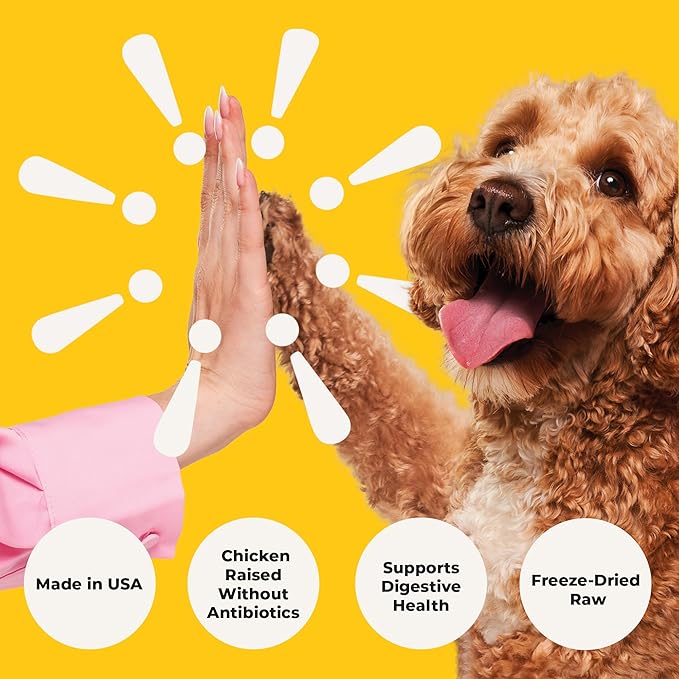 Chonky Chicken - Dog Treats Freeze Dried Chicken, Complete Meal & Topper, Real Cuts for Training - High Protein (21g Per Cup) Training Treats for Dogs, Made in The USA, 8oz Bag