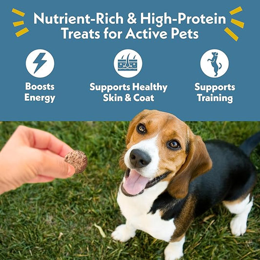 Fresh Is Best Freeze Dried Dog Treats – Raw Freeze Dried Dog Food for Cats & Canines – Training Treat in Resealable Zipper Bag – High-Protein Beef & Veggie Morsels – Made in The USA