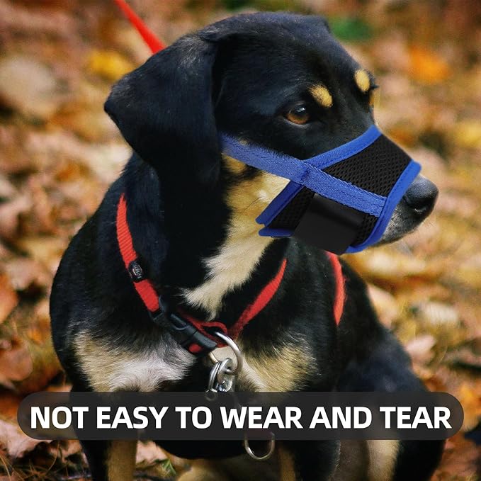 FOMIYES Adjustable Dog Muzzle Blue L 18-24cm Anti-Biting Protective Dog Mouth Cover Breathable Outdoor Pet Supplies Muzzle for Barking and Chewing