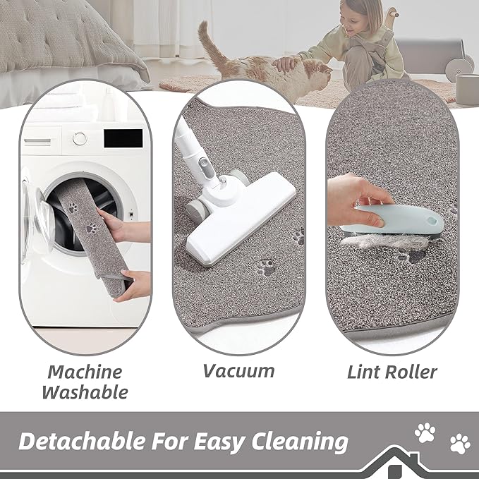 BEQHAUSE Cat Beds for Indoor Cats, Cat Cave Bed with Non-Slip Bottom, Anti-Scratch Cat House Cat Tent for Kittens and Small Dogs, Foldable Kitten Hideaway Machine Washable,22.8 * 22.8 * 20.8in, Grey
