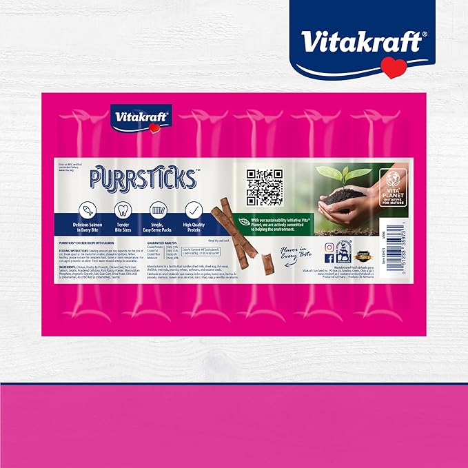 Vitakraft Cat PURRSTICKS Salmon Multi Pack 60ct