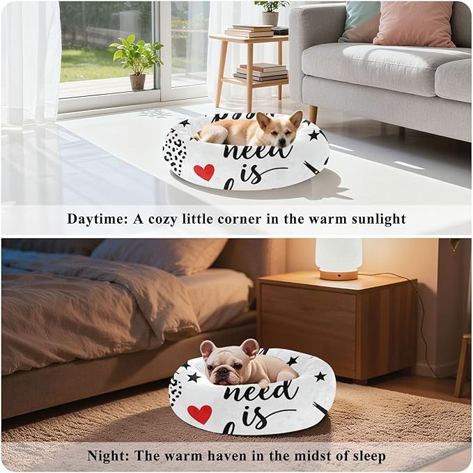 Pet Cat Beds Calming Anti Anxiety fluffier Puppy Beds for Medium Size Pets Supplies Simple Decor Pattern