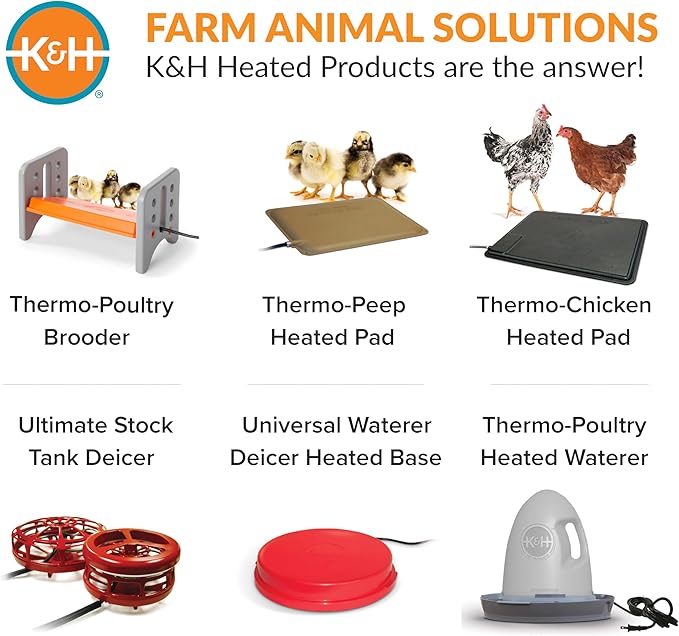 K&H Pet Products Small Animal Outdoor Heated Pad, Waterproof, Chew Resistant, Safety Listed, Indoor Outdoor Heater Warming Pad for Cat Houses, Rabbit Hutches, or Chick Brooders - 12 X 9in Tan 20W