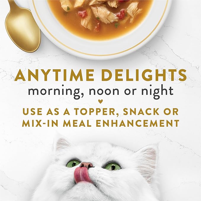 Purina Fancy Feast Lickable Wet Cat Food Broth Topper Seafood Bisque and Accents of Real Crab - (Pack of 16) 1.4 oz. Pouches