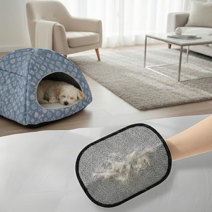 2PCS Durable Pet Hair Removal Gloves for Dogs & Cats,Upgraded 5-Finger Electrostatic Pet Hair Remover Glove &Magic Brush Pet Hair Remover Tool for Pet Hair for Couch, Car Seats & Clothes