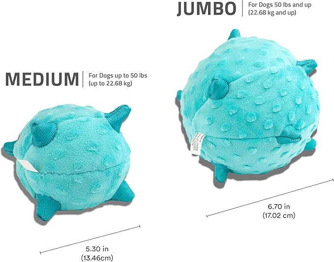 Playology Dog Toys | Puppy Toy Plush Sensory Ball for Dogs and Puppies | Jumbo Peanut Butter Scented Toy - Easy to Clean and Made from Non Toxic Materials