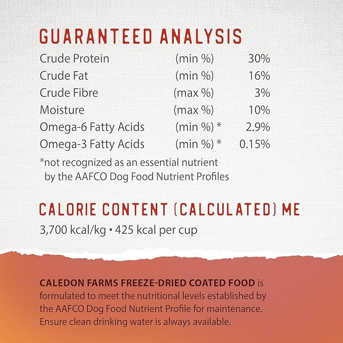 Caledon Farms Freeze-Dried Coated Chicken Recipe Premium Dry Dog Food 3.9lb