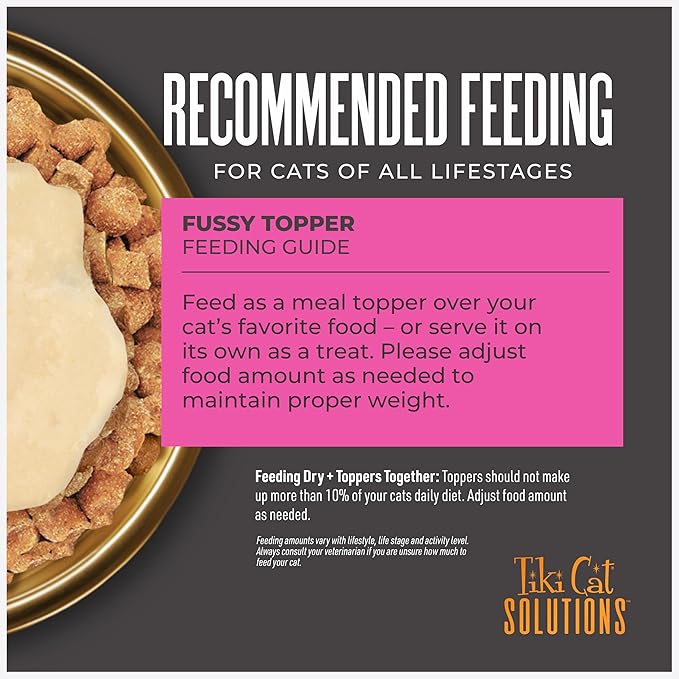 Tiki Cat Solutions Topper, Fussy, Tuna Recipe in Broth, 1.5 oz. Pouch (12 Count)