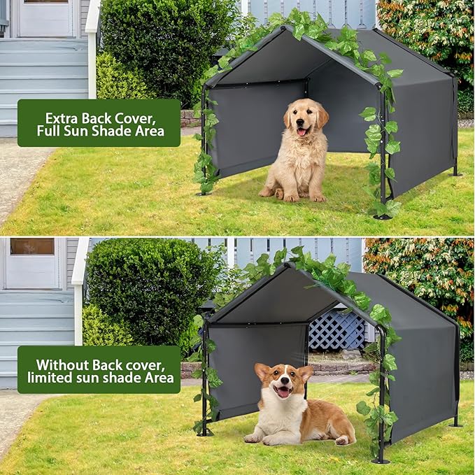 Large Dog Shades for Outside - LitaiL Outdoor Dog Kennel for Small Dogs, 47.2" x 47.2" x 39.4" Outdoors Sun Rain Canopy Pet House, Waterproof Pet Canopy Shelter for Small Animals