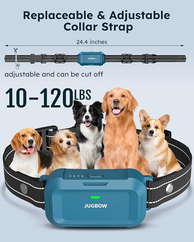Jugbow Shock Collar for 2 Dogs - 4200FT Dog Training Collars with Remote for Large Medium Small Dogs (10-120lbs), IPX8 Waterproof Rechargeable E-Collar (Blue)