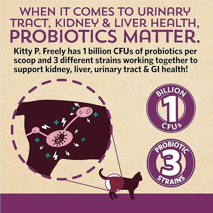 Meowbiotics Cat Probiotics Powder– Good Guts Digestive Health & Kitty P. Freely Variety Pack – Immune Support, UTI & Kidney Care – Food Topper Supplement – Made in USA – 30-Day Supply Each