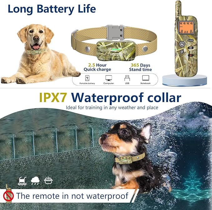 Wireless Dog Fence System for 2 Dogs with 2 Collars 856 Acre Electric Dog Fence Shock Mulit Dogs Training Collar with Remote Ultrasonic Portable Waterproof Outdoor Safe Pet Containment System