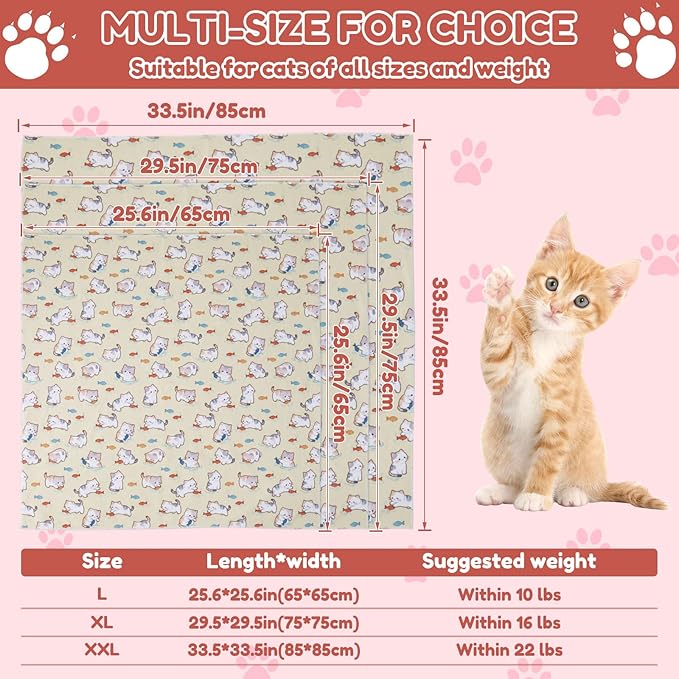 29.5" Cat Grooming Wrap,cat wrap for Cutting Nails,Self-Adhesive cat Swaddle wrap cat Restraint cat wrap Blanket for Medicine, Nail Clipping, Teeth Brushing,Pink Kitten(Within 16lbs)