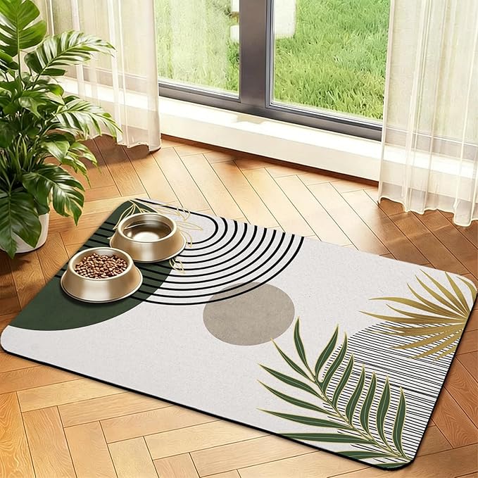Dog Food Mat, Absorbent Waterproof Non-Slip Pet Cat Bowl Feeding Mat for Food & Water Pet Supplies 12 * 20"