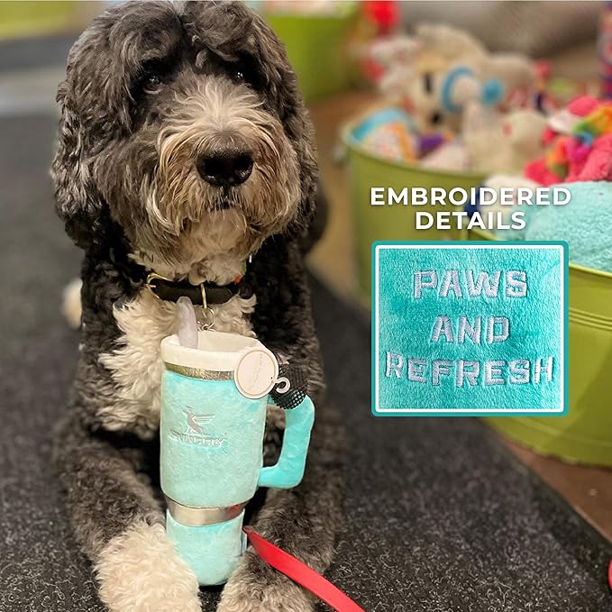Haute Diggity Dog Snuggly Cup, Plush Designer Dog Toys with Interactive Squeaker, Stimulating Pet Enrichment, Machine-Washable & Safe Materials for All Breeds, One Size