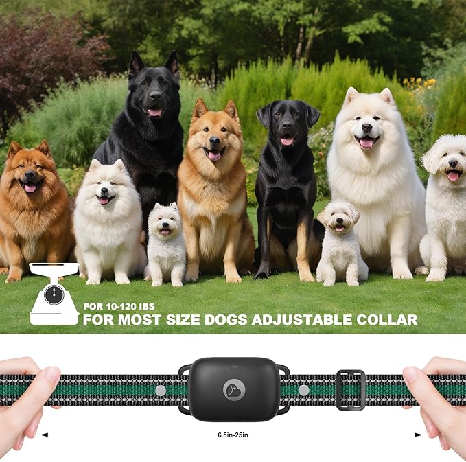 Dog Shock Collar for 3 Dogs (5-120lbs) Waterproof Rechargeable Electric Dog Training Collar with Remote for Small Medium Large Dogs with Beep Vibration Safe Shock Modes (Black)