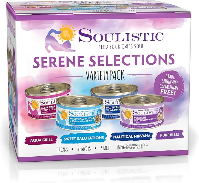 Soulistic Originals, Serene Selections Variety Pack, 3oz Can, Pack of 12