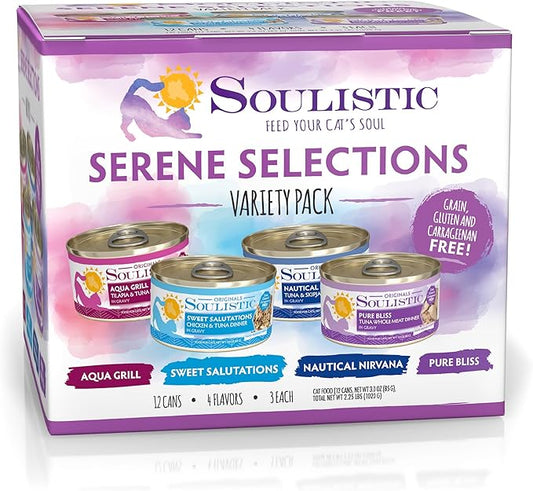 Soulistic Originals, Serene Selections Variety Pack, 3oz Can, Pack of 12