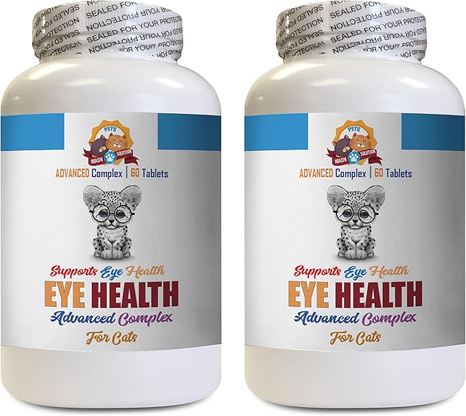 cat Treats for Eyes - Eye Health Solution for Cats - Best Vision - Helps Dry Itchy Eyes - Advanced Formula - astaxanthin for Cats - 120 Tablets (2 Bottles)