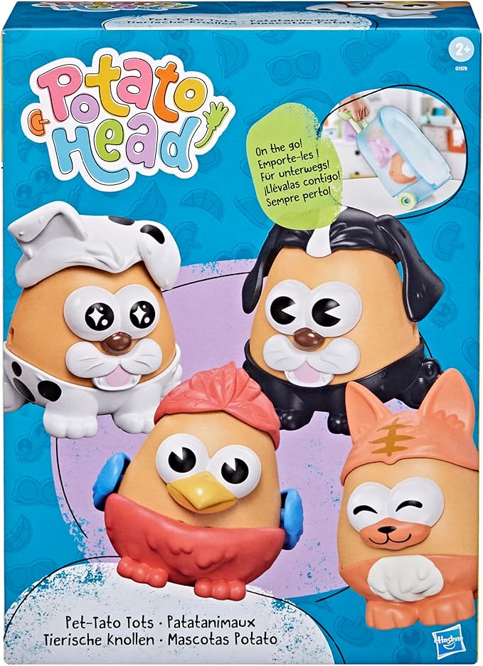 Potato Head Pet-Tato Tots, Pet-Themed Set with 31 Parts and Pieces Plus Rolling Carry Case, Toddler and Preschool Toys for Girls and Boys 2 and Up (Amazon Exclusive)