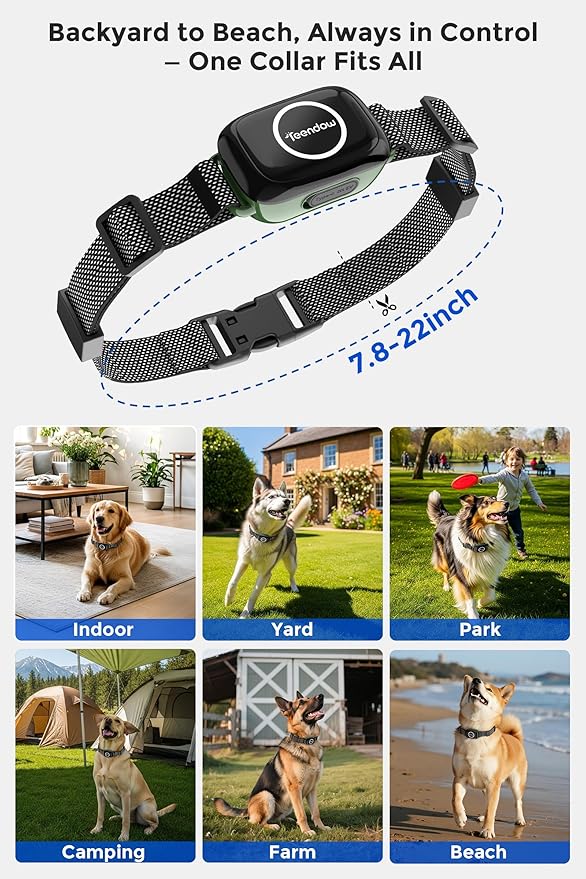 Teendow T800 Pro Wireless Fence for Dogs, Wireless Dog Fence with Remote Control, Waterproof & Rechargeable Electric Dog Fence, HD Display, Bark Control & Training for Outdoor