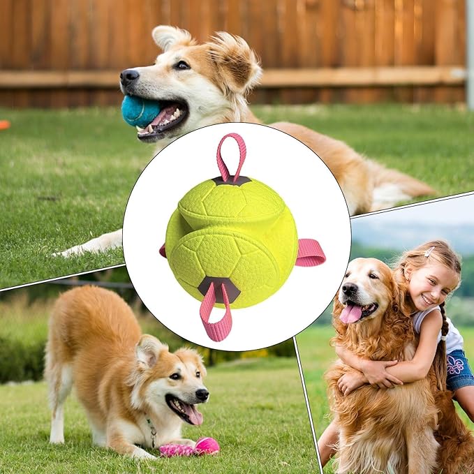 Dog Balls | with Rope Chew Pet Supplies,Dog Chew Toys Fetch Ball,for Small Large Breed Aggressive Chewers Indoor Outdoor Enrichment Stimulation Boredom