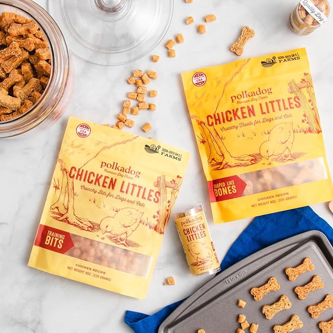 Polkadog Chicken Littles Crunchy Training Bits 3 Pack - All Natural, Limited Ingredient, Training Treats for Dogs. Great for Allergies, Handcrafted in USA - 7oz (3pk)