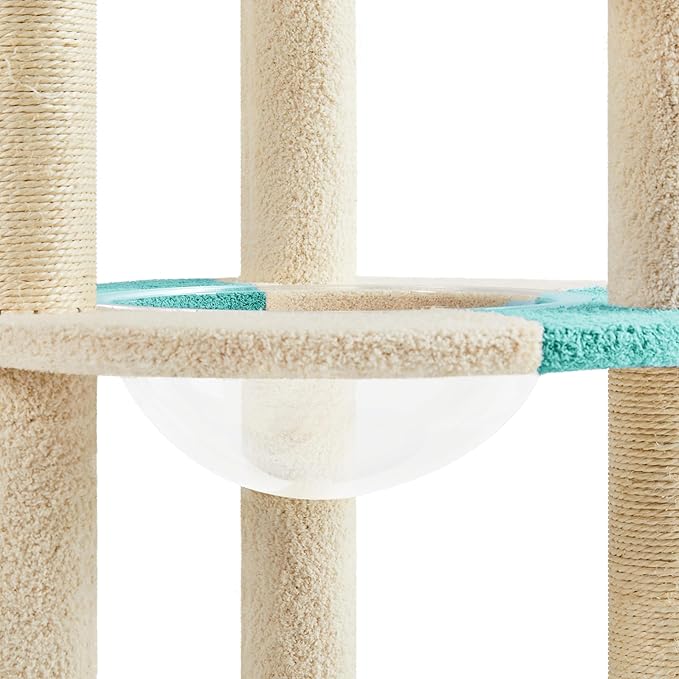 Yaheetech Cat Scratching Posts with Cat Bed, 35in Cat Scratcher with 2 Scratching Posts for Indoor Cats, Sisal Scratch Posts with Replaceable Ball for Kittens Adults Cats