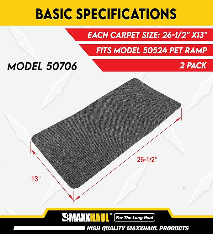 PawStep 50706 Non-Slip Carpet with Adhesive Backing for 50524 Pet Ramp (1-Set)