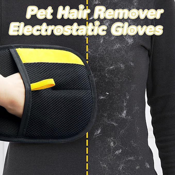Purepath Hair Removal Glove, Pet Hair Removal Glove for Dogs & Cats, Reusable Electrostatic Gloves Pet Hair, Grooming Cleaning Tool for Clothing, Couch, Carpet, Car Seat (1pc)